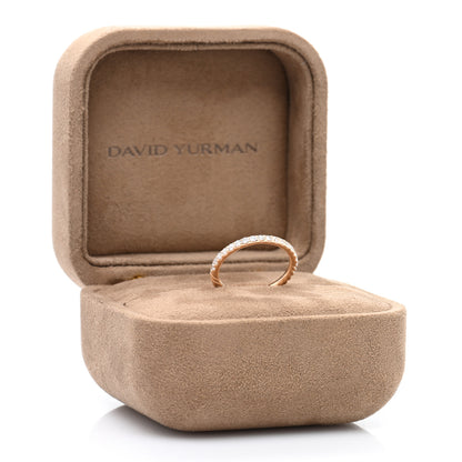 David Yurman 18K Rose Gold Diamond 2mm Cable Collectibles Band Ring 54 7 5 of 5