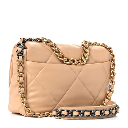 Chanel Lambskin Quilted Medium Chanel 19 Flap Beige 3 of 12