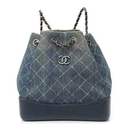 Chanel Denim Quilted Gabrielle Backpack Blue 1 of 12