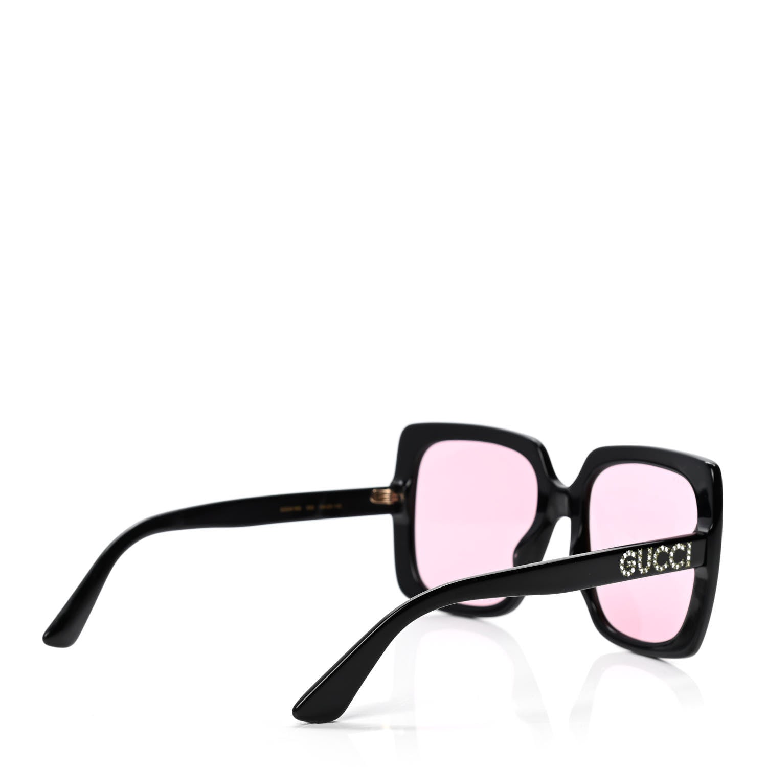 Gucci Crystal Square Frame GG Sunglasses GG0418S Black Pink 3 of 5