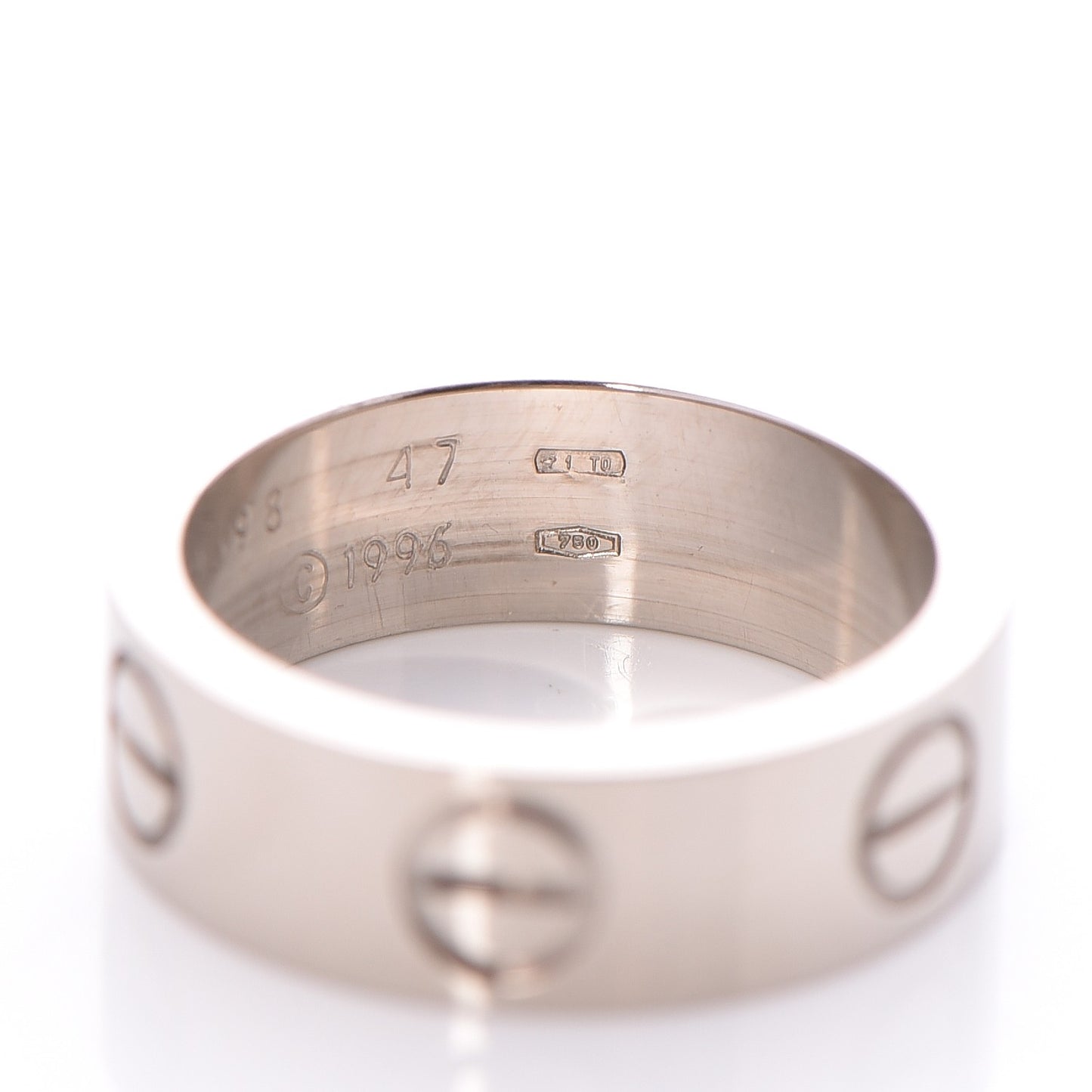 18K White Gold 5.5mm LOVE Ring 47 4.25