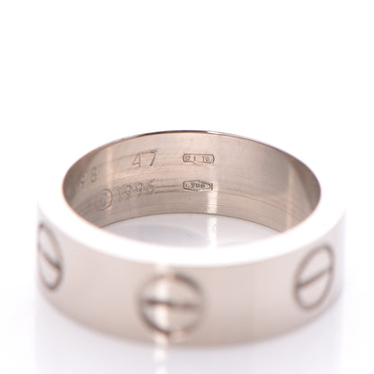 Cartier 18K White Gold 5.5mm LOVE Ring 47 4.25 5 of 5