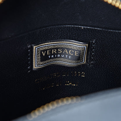 Versace Calfskin Small Medallion Tribute Bowling Bag Black 5 of 8