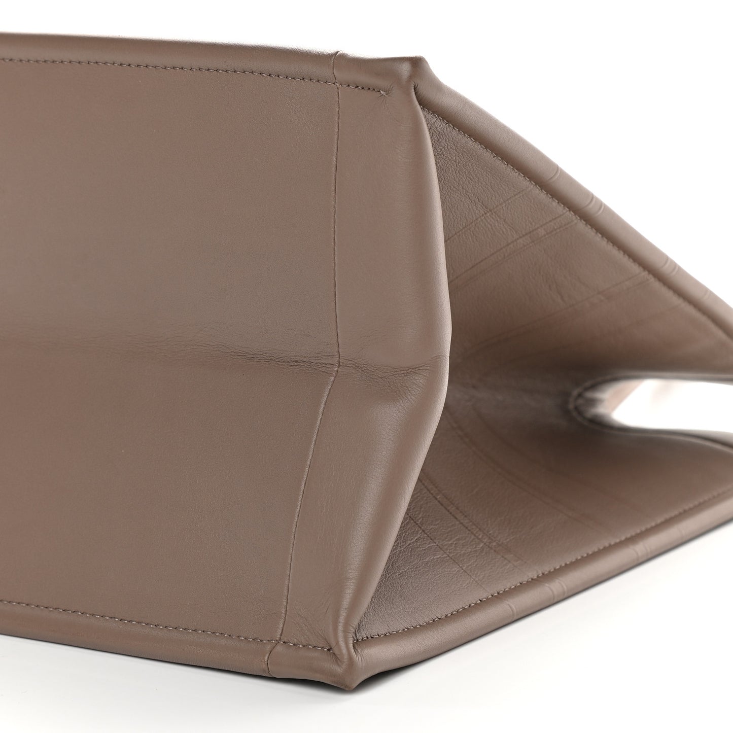 Calfskin Embossed Medium Book Tote Warm Taupe