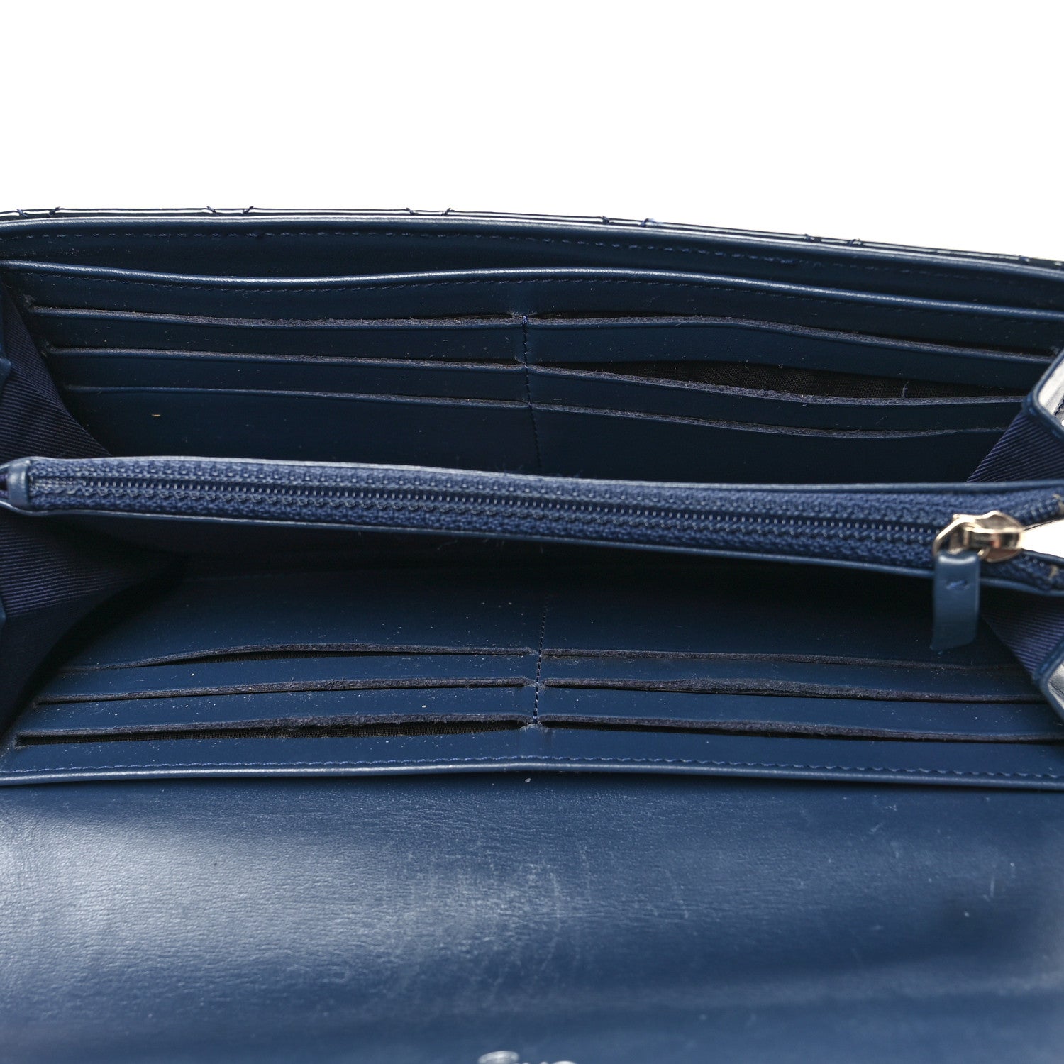 Chanel Patent Quilted Large Flap Wallet Navy 5 of 11