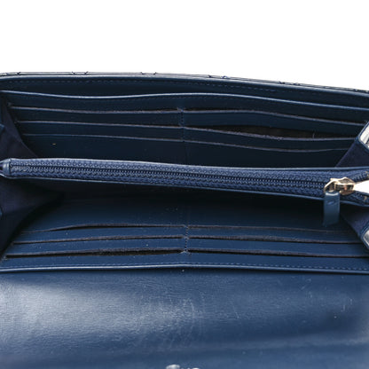 Chanel Patent Quilted Large Flap Wallet Navy 5 of 11