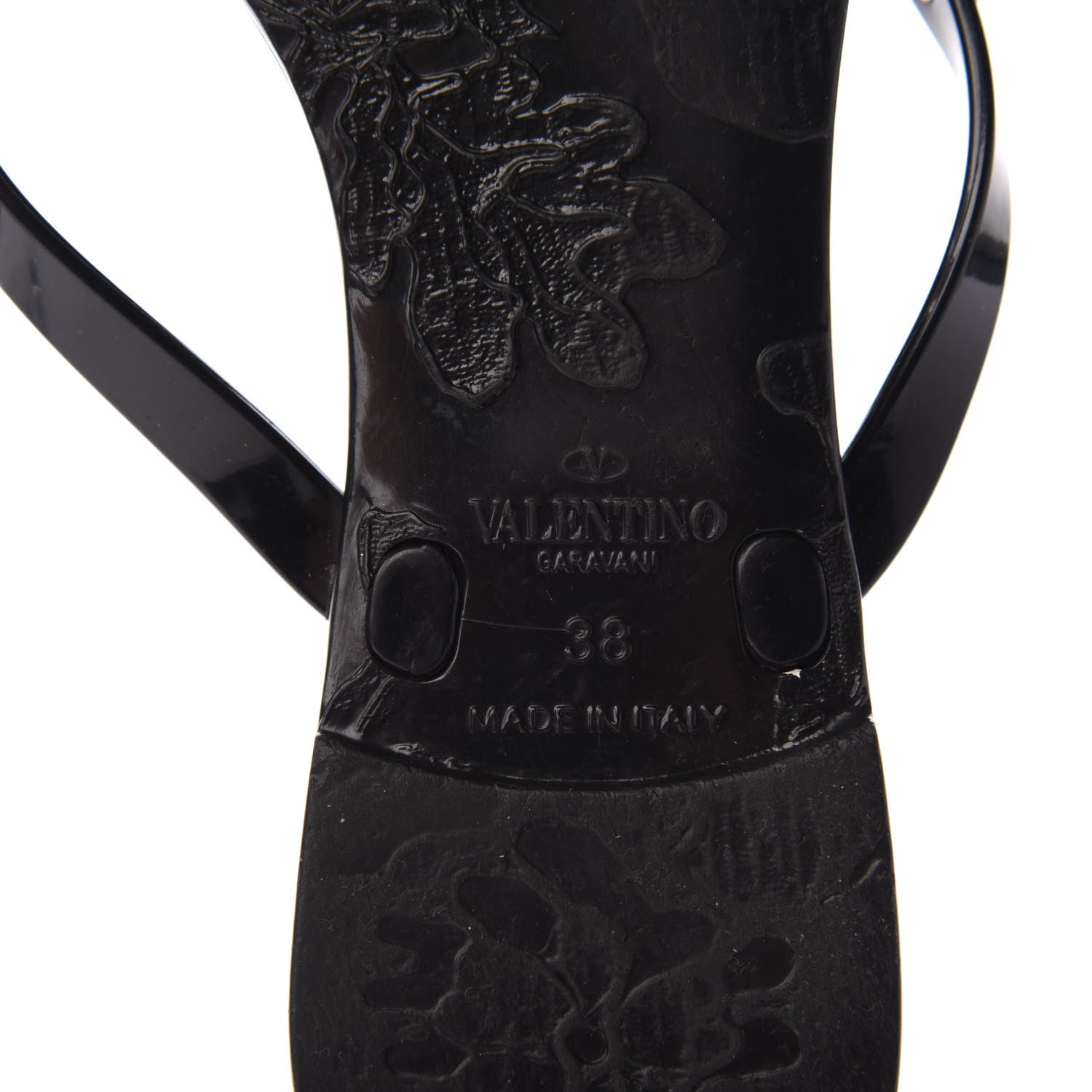 Valentino Garavani PVC Jelly Rockstud Bow Thong Sandals 38 Black 7 of 7