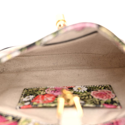 Gucci X YUKO HIGUCHI Shangai Calfskin Floral Print Mini Jackie 1961 Hobo White Multicolor 5 of 9