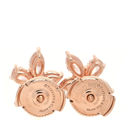 Tiffany 18K Rose Gold Diamond Medium Victoria Mixed Cluster Earrings 3 of 5
