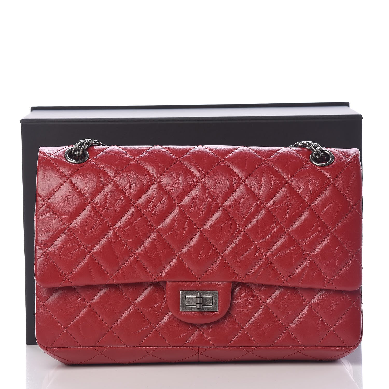 Chanel Aged Calfskin Quilted 2.55 Reissue 226 Flap Dark Red 13 of 13