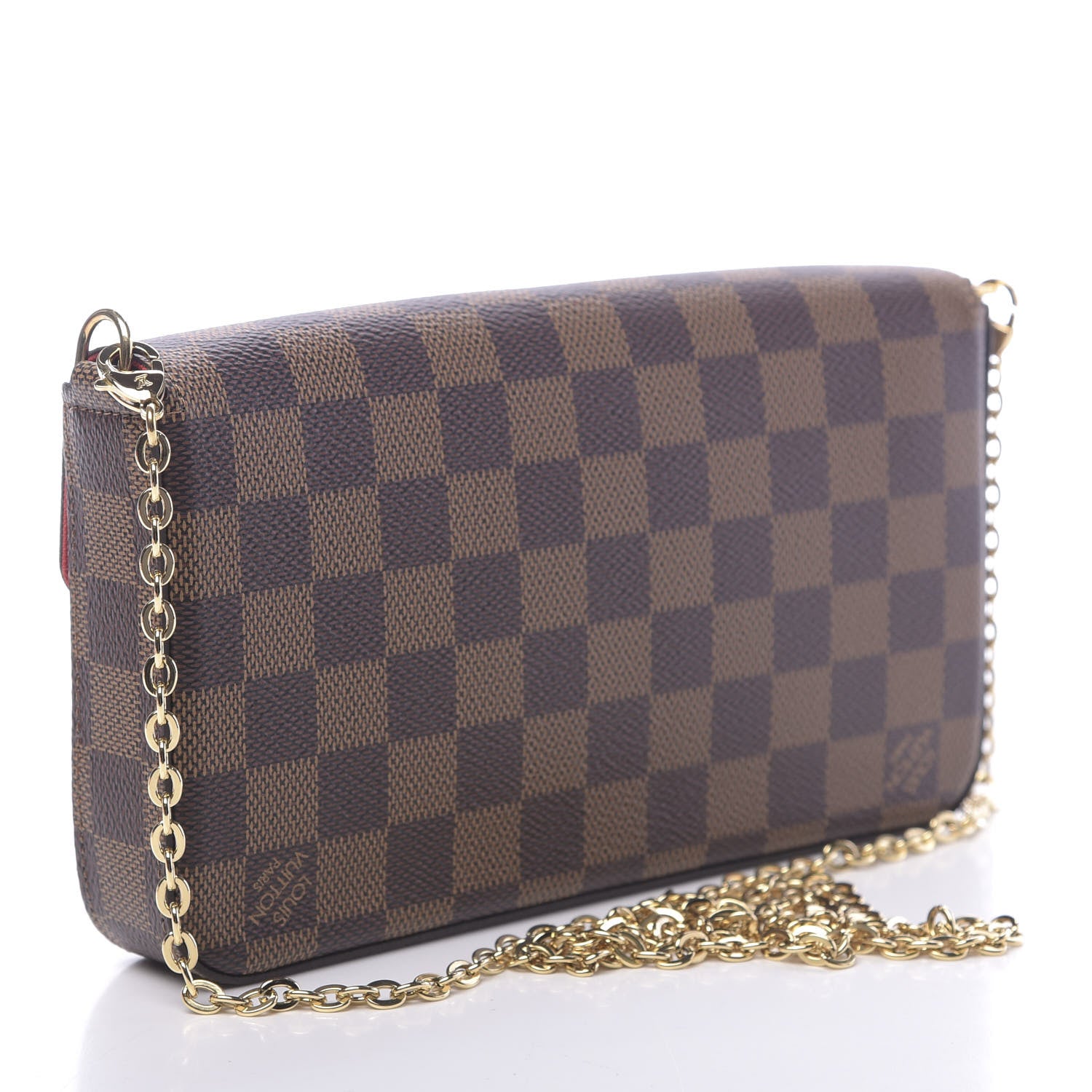 Louis Vuitton Damier Ebene Pochette Felicie Chain Wallet 5 of 12