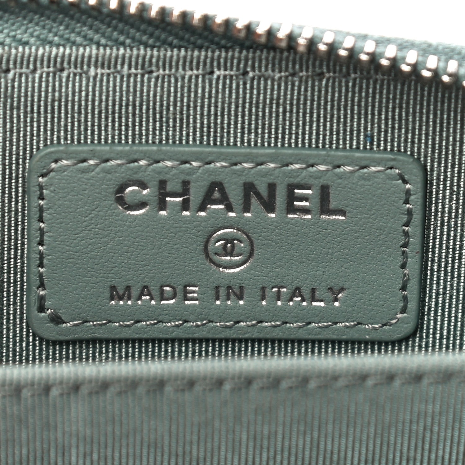 Chanel Caviar Quilted Zip Card Holder Light Blue 6 of 13