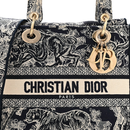 Christian Dior Toile de Jouy Embroidered Medium Lady D-Lite Blue 8 of 10