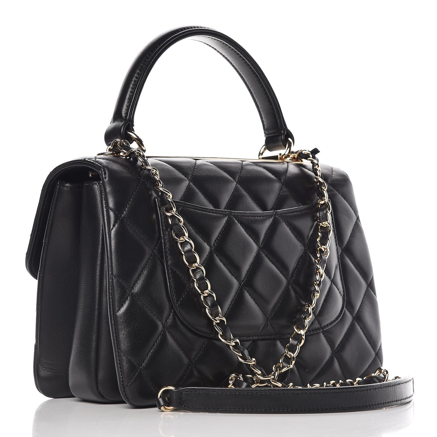 Chanel Lambskin Quilted Small Trendy CC Dual Handle Flap Bag Black 2 of 10