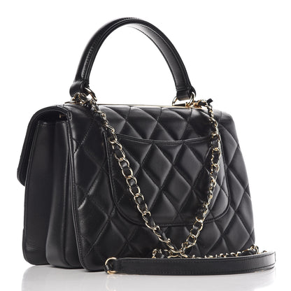 Chanel Lambskin Quilted Small Trendy CC Dual Handle Flap Bag Black 2 of 10