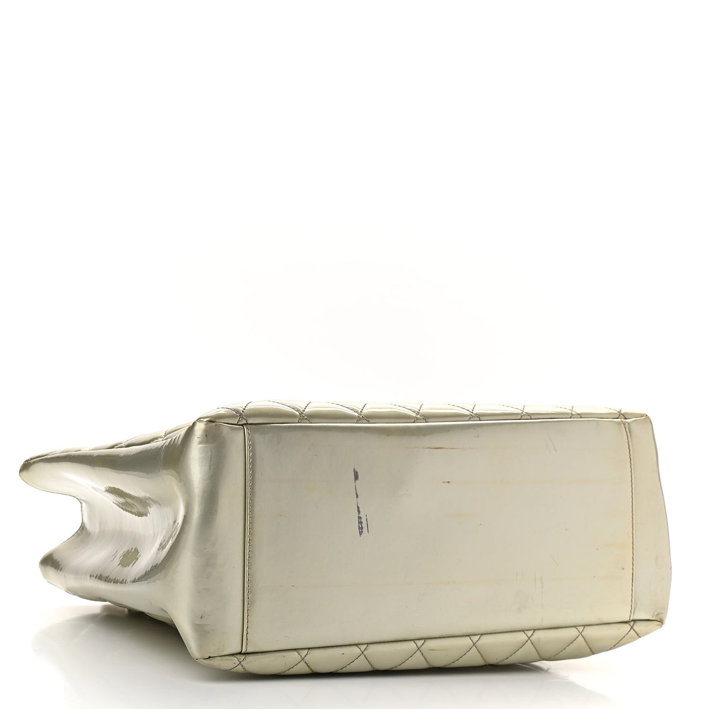 Patent Quilted Grand Shopping Tote GST Silver Gold