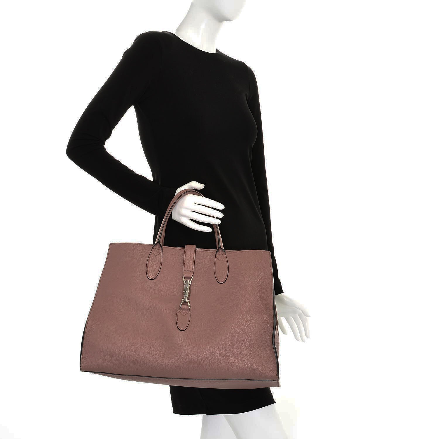 Gucci Soft Calfskin Medium Jackie Top Handle Bag Antique Rose 2 of 9