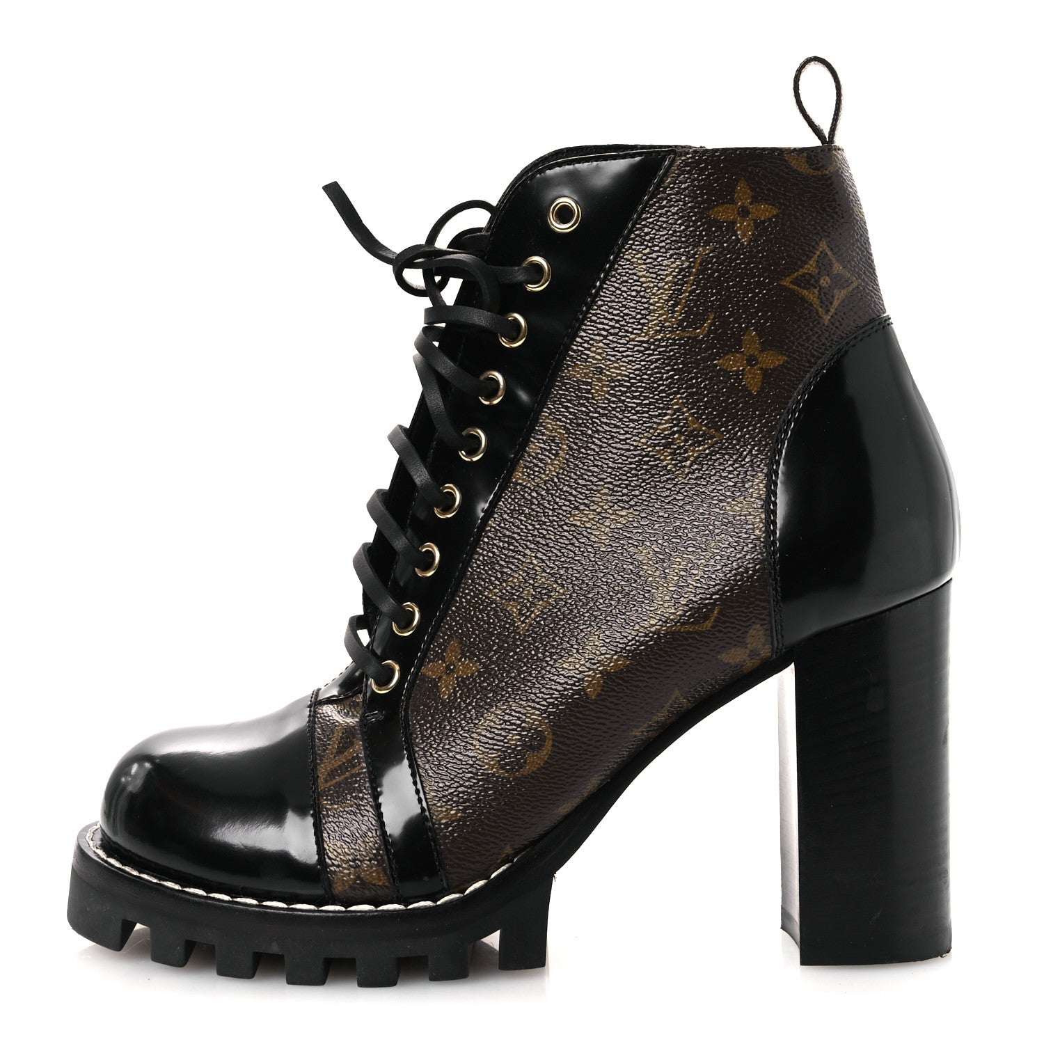 Louis Vuitton Patent Calfskin Monogram Star Trail Ankle Boots 40 Black 1 of 10