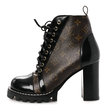 Louis Vuitton Patent Calfskin Monogram Star Trail Ankle Boots 40 Black 1 of 10