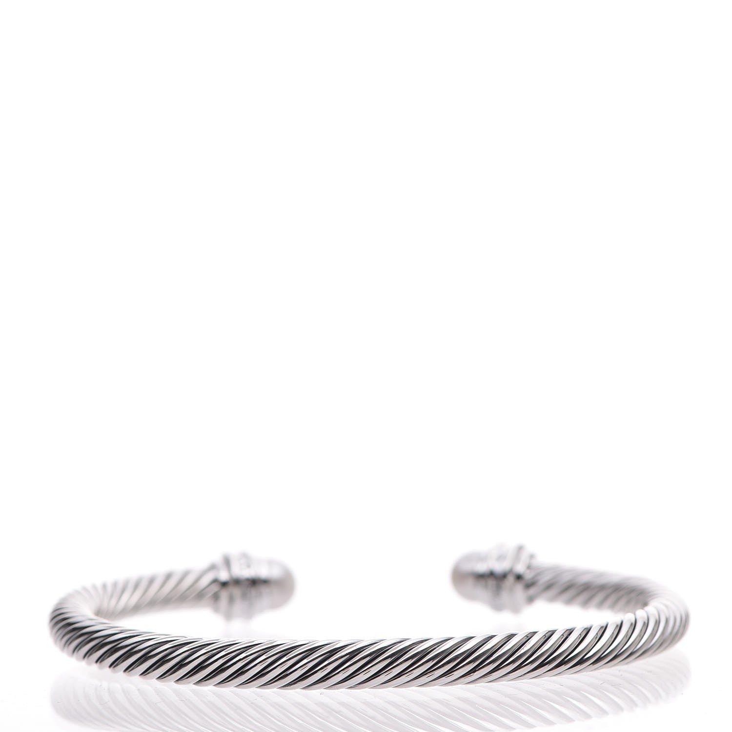 David Yurman Sterling Silver Diamond Pearl 5mm Cable Classics Princess Bracelet 3 of 5