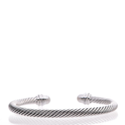 David Yurman Sterling Silver Diamond Pearl 5mm Cable Classics Princess Bracelet 3 of 5