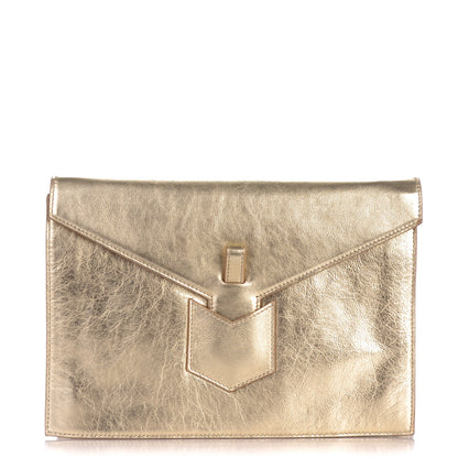 Saint Laurent Metallic Calfskin Y Envelope Clutch Gold 1 of 7