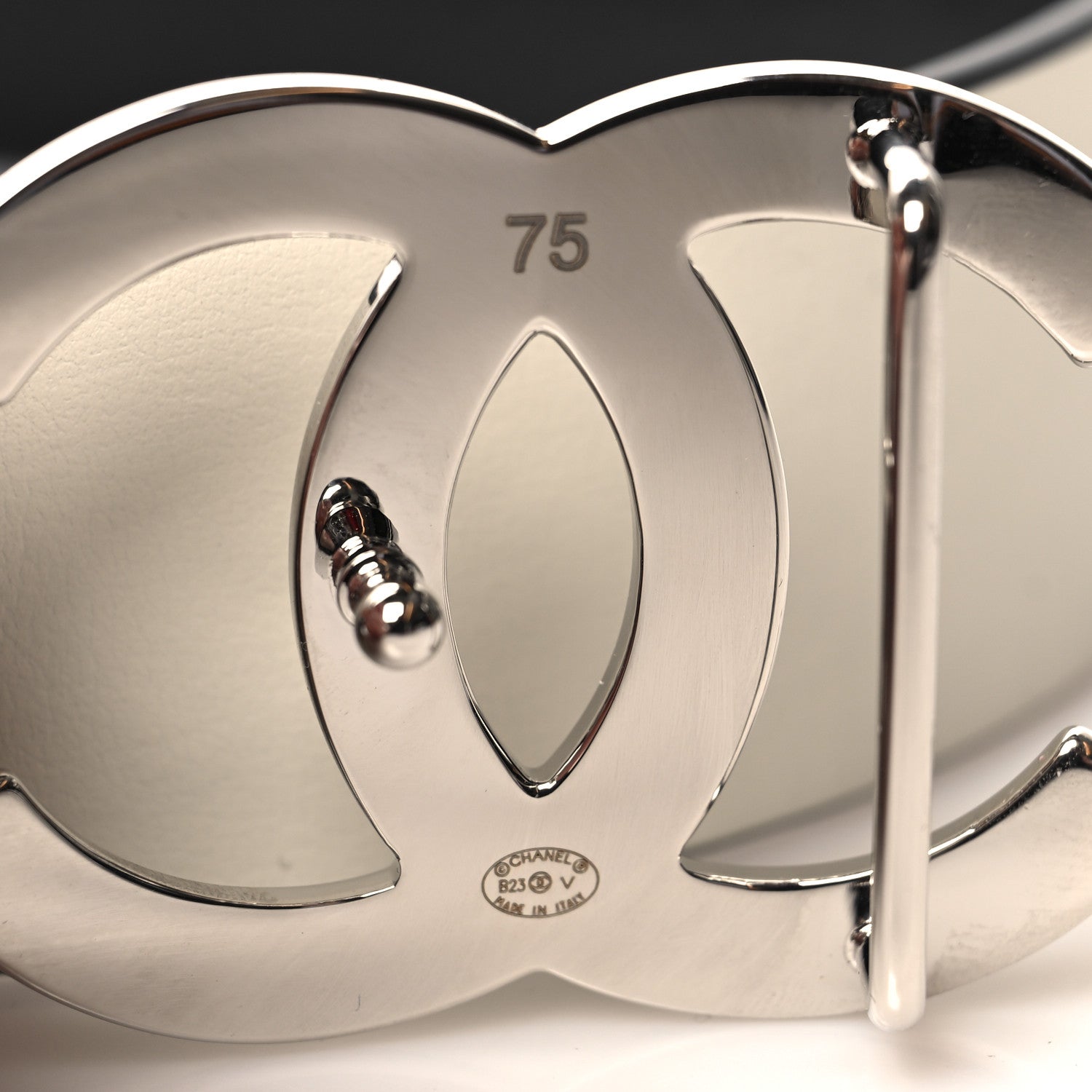Chanel Calfskin CC Reversible Belt 75 30 Black White 5 of 6