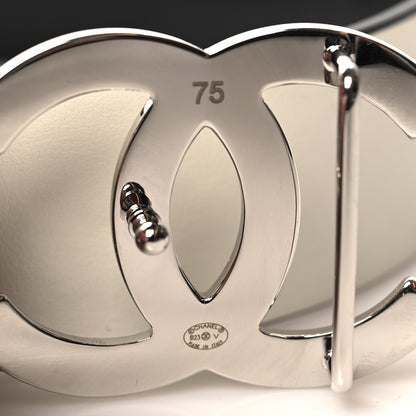 Chanel Calfskin CC Reversible Belt 75 30 Black White 5 of 6