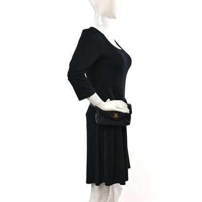 Chanel Calfskin Quilted Flap Waist Bag Black 2 of 8