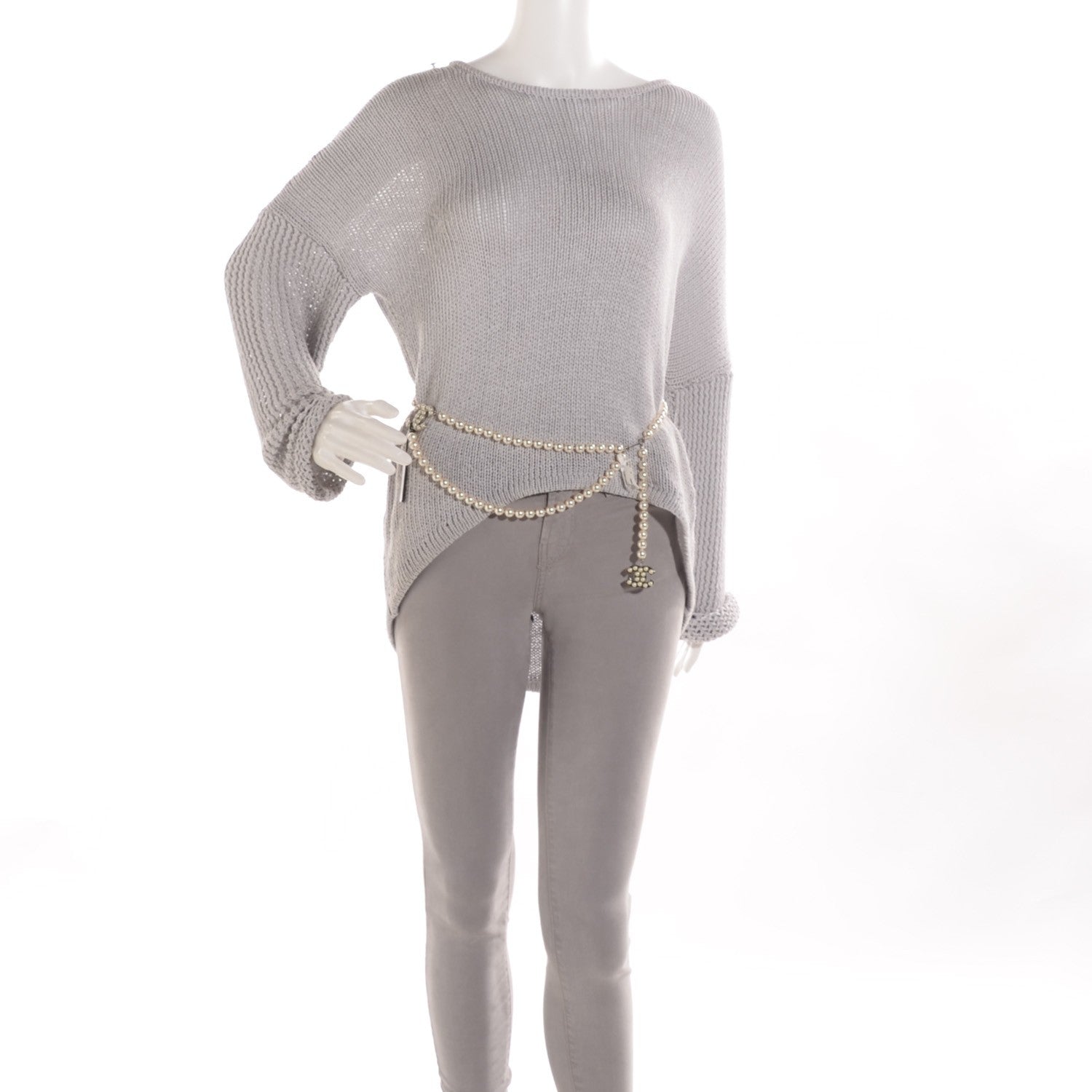 Chanel Pearl CC Double Strand Belt Silver 2 of 6