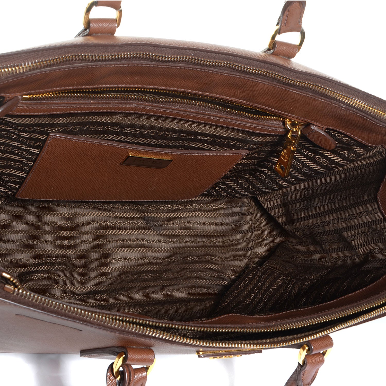 Prada Saffiano Lux Large Double Zip Tote Cocoa 5 of 12
