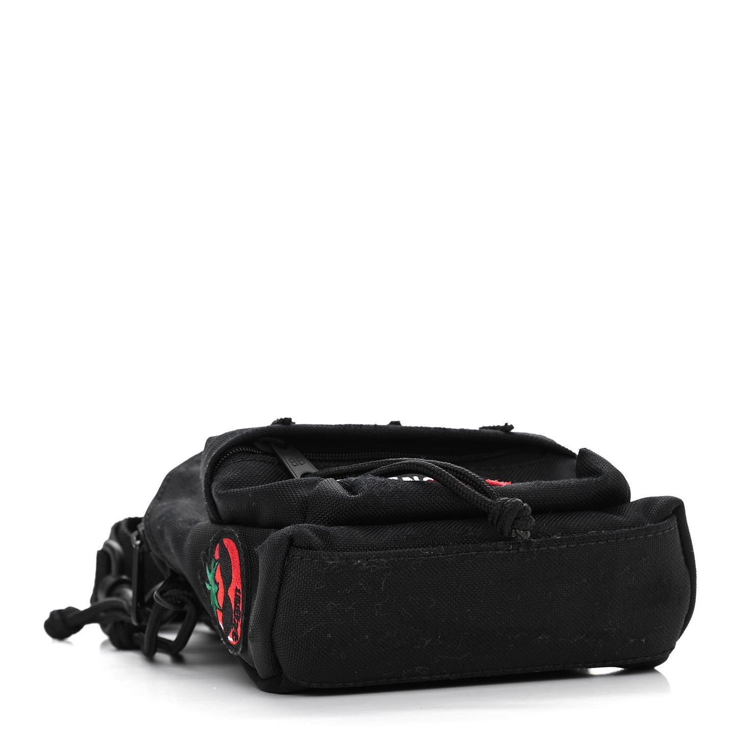 Recycled Casual Nylon Patches Mini Explorer Crossbody Backpack Black