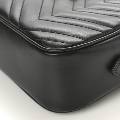 Gucci Calfskin Matelasse Monochrome Small GG Marmont Chain Shoulder Bag Black 10 of 10