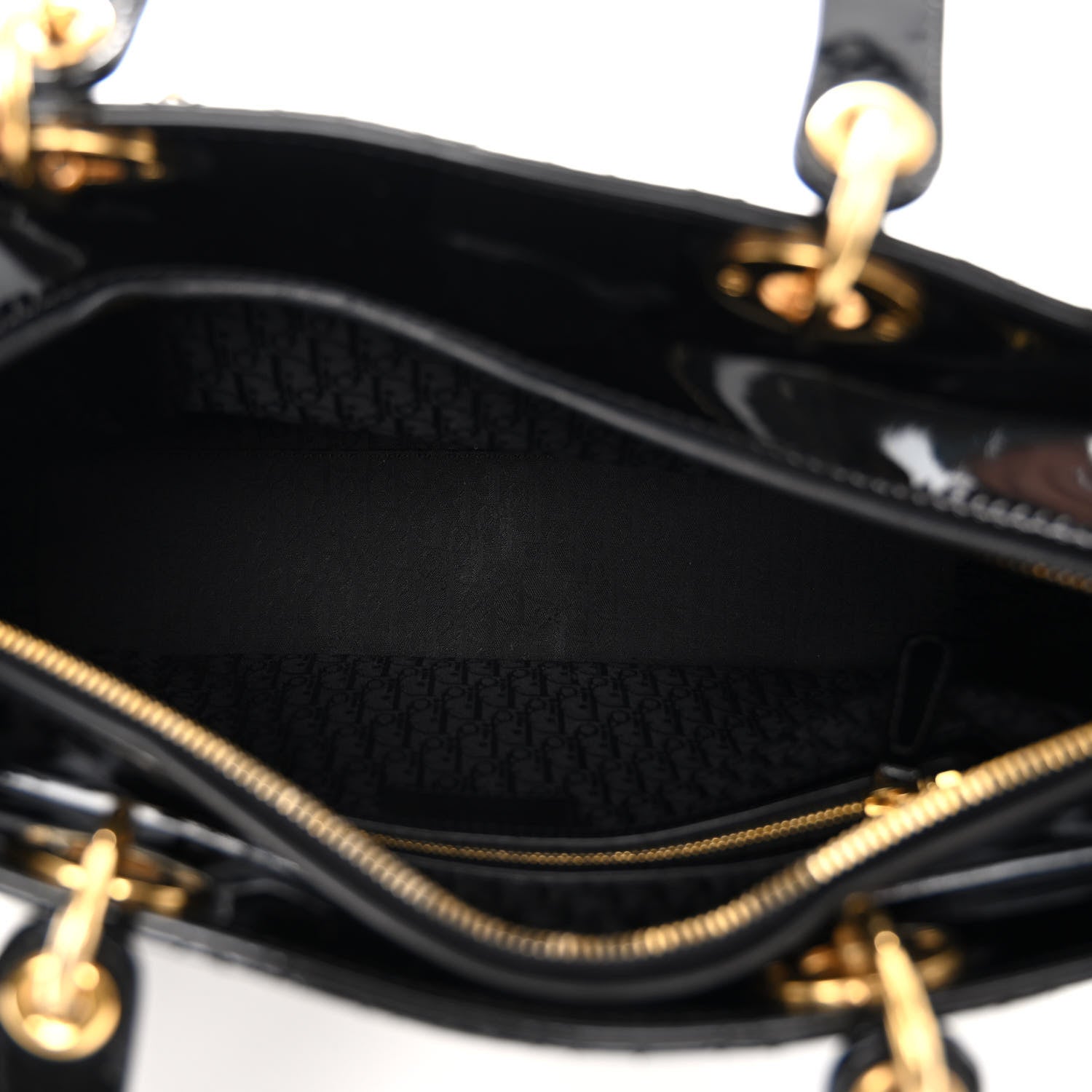 Christian Dior Patent Cannage Large Lady Dior Black 5 of 9
