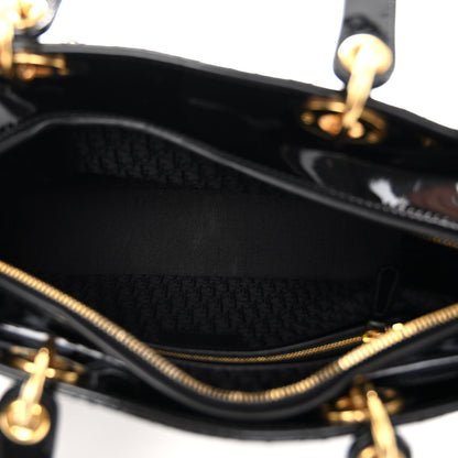 Christian Dior Patent Cannage Large Lady Dior Black 5 of 9