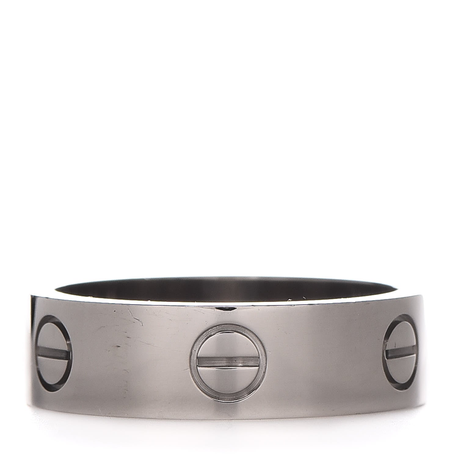 Cartier 18K White Gold 6mm LOVE Ring 58 8.25 1 of 5