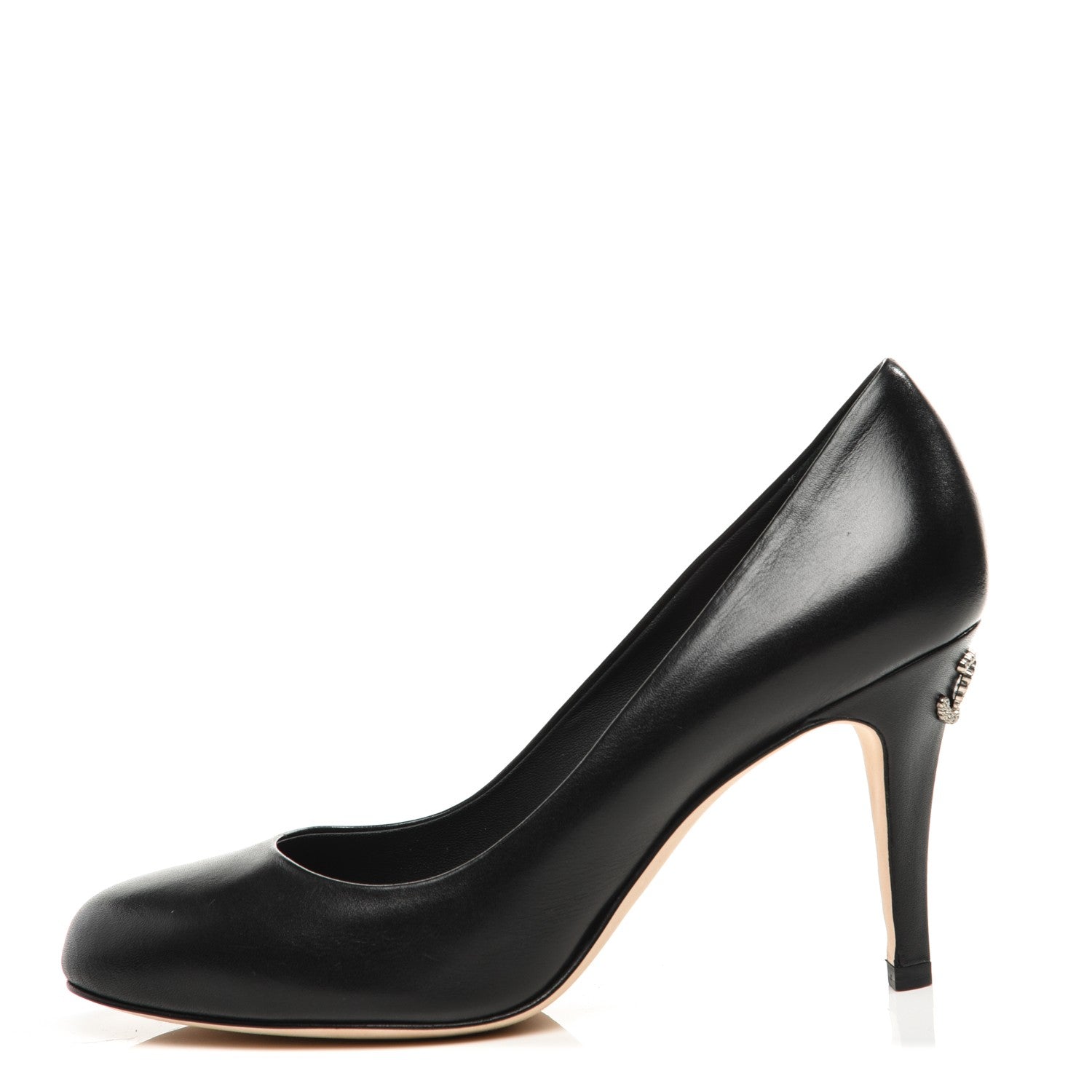 Chanel Lambskin CC Pumps 37.5 Black 1 of 9