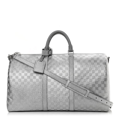 Louis Vuitton Damier Glitter Keepall Bandouliere 50 Silver 1 of 13