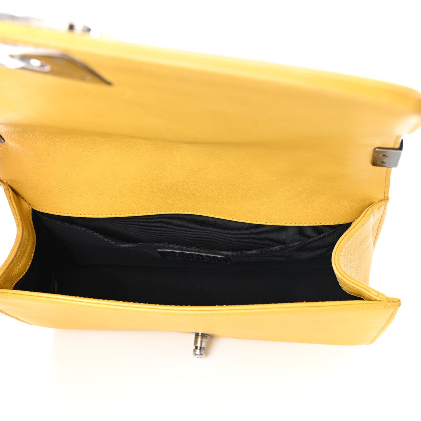 Calfskin Quilted Medium Boy Flap Yellow