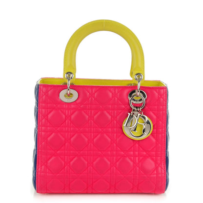 Christian Dior Lambskin Cannage Medium Tri-Color Lady Dior Pink 1 of 11