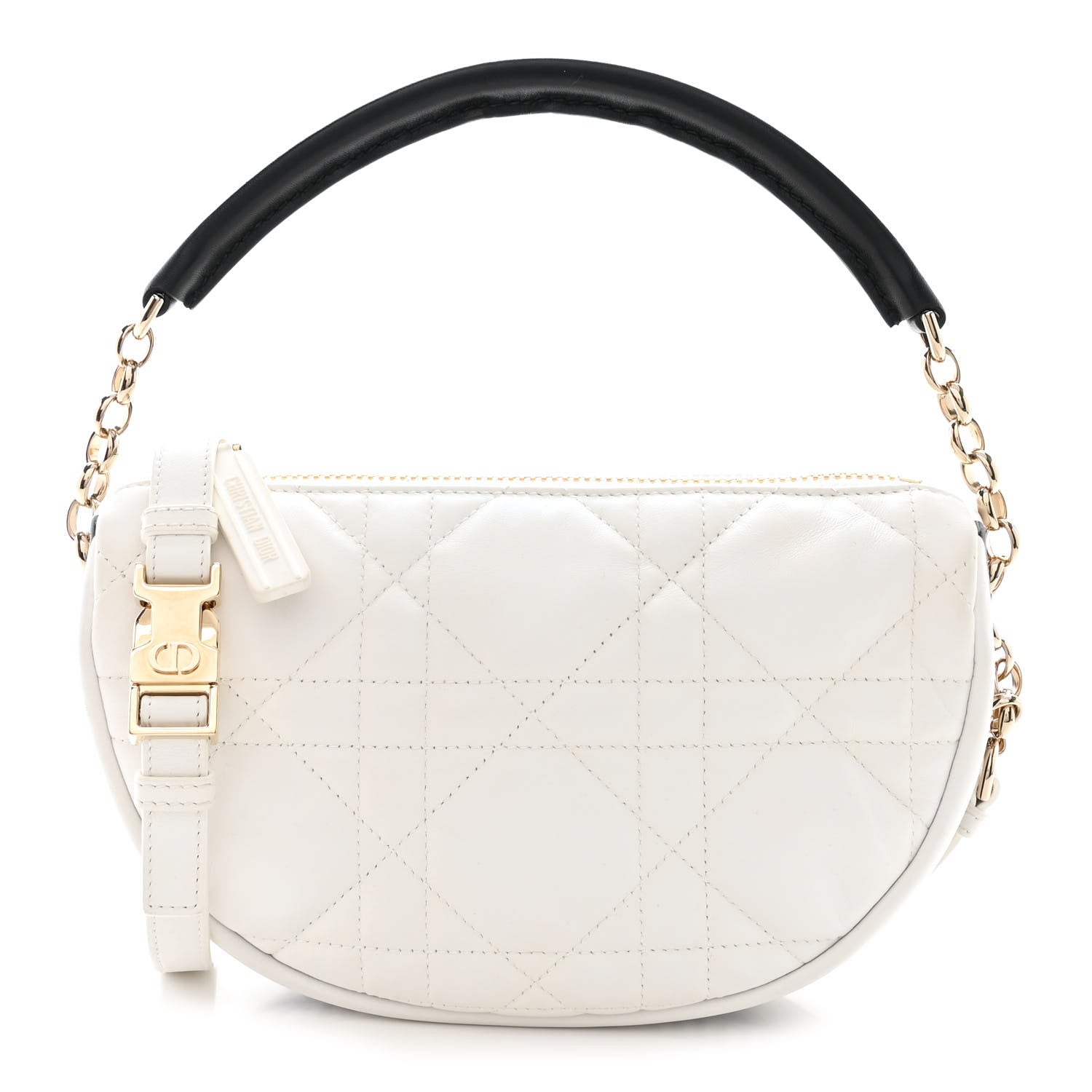 Christian Dior Lambskin Cannage Small Dior Vibe Hobo Bag White 1 of 10