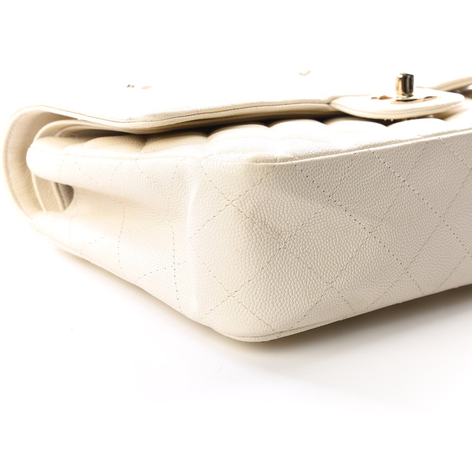 Chanel Caviar Quilted Medium Double Flap White 5 of 12