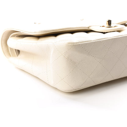 Chanel Caviar Quilted Medium Double Flap White 5 of 12