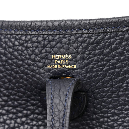Hermes Taurillon Clemence Amazone Maxi Quadrille Evelyne TPM Bleu Nuit Bleu Saphir Anemone Capucine 6 of 10