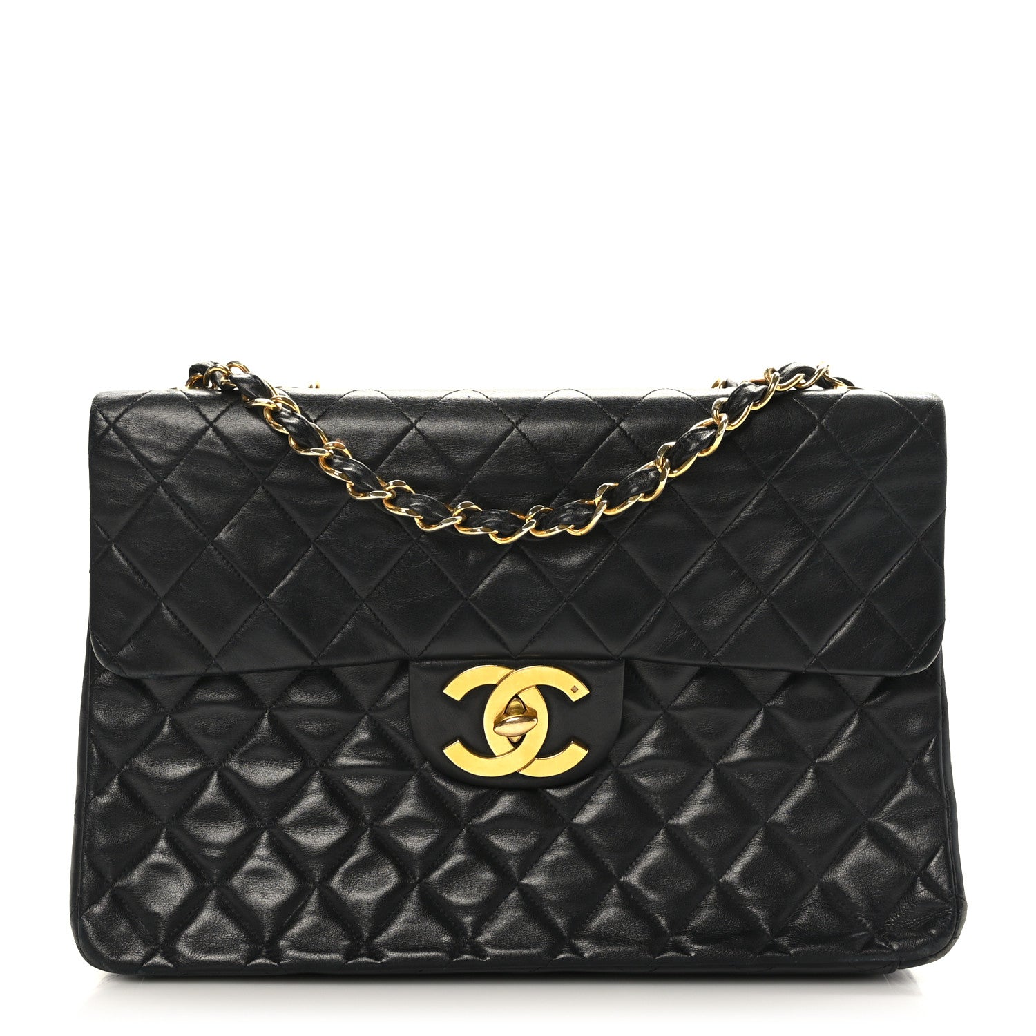 Chanel Lambskin Quilted XL Jumbo Single Flap Black 1 of 10