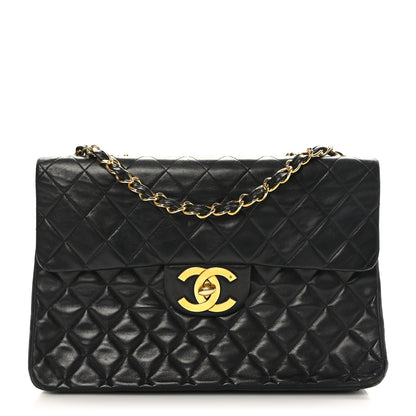 Chanel Lambskin Quilted XL Jumbo Single Flap Black 1 of 10