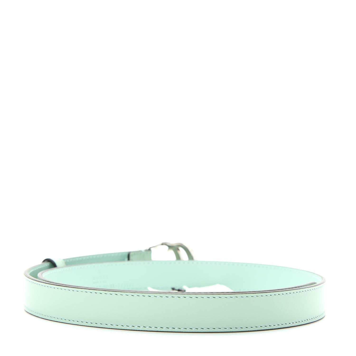 Gucci Moon Calfskin Palladium Double G 20mm Belt 80 32 Water Green 2 of 5