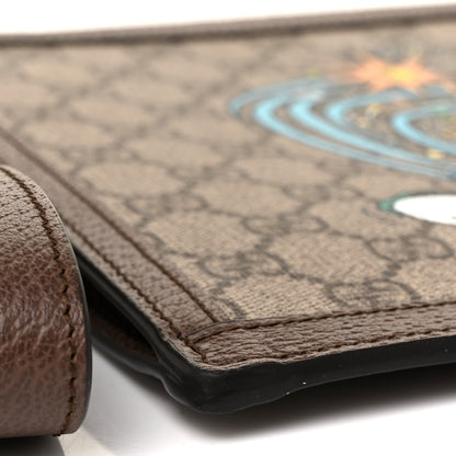 Gucci X DISNEY GG Supreme Monogram Donald Duck Interlocking G Wristlet Pouch Beige Multicolor New Acero 7 of 8