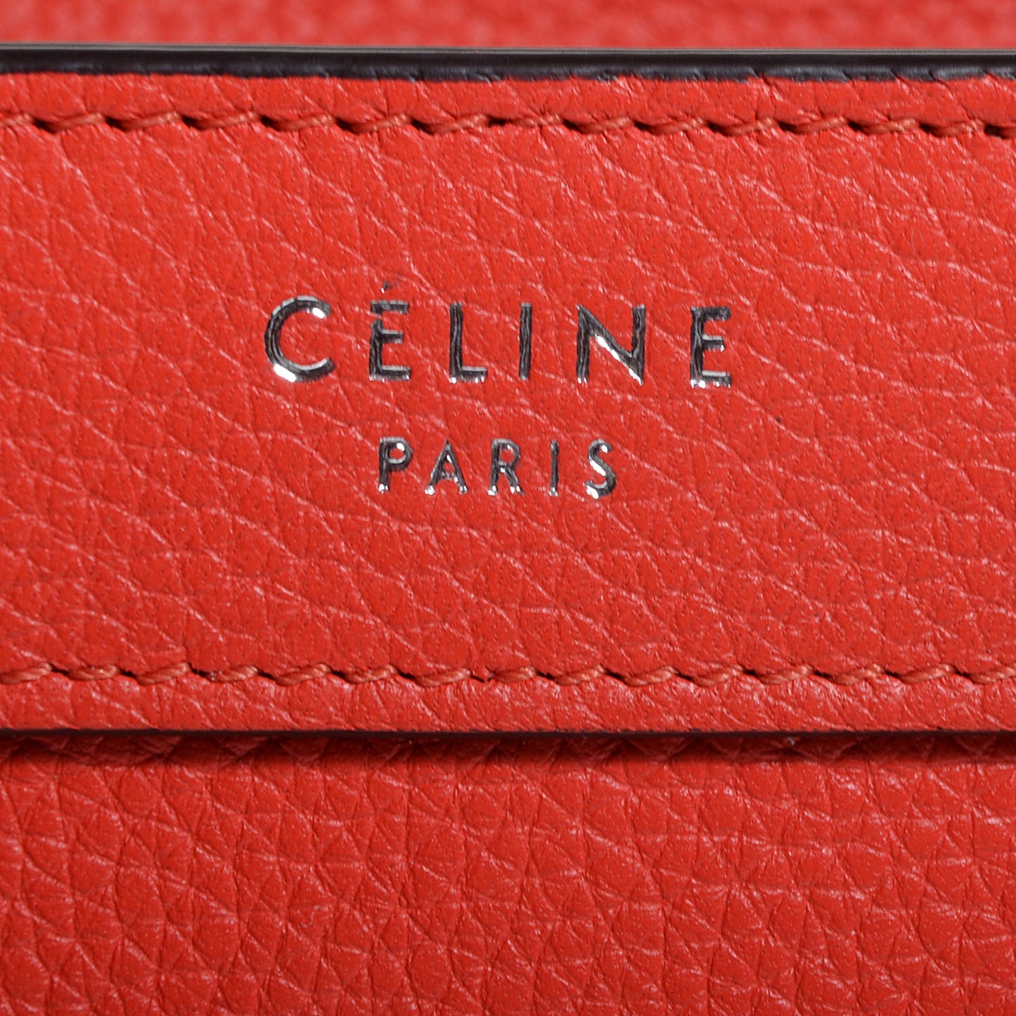 Drummed Calfskin Nano Luggage Vermillion