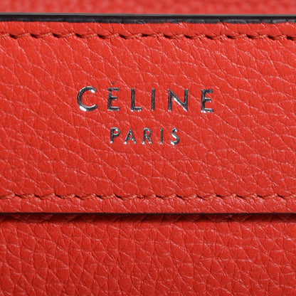 Celine Drummed Calfskin Nano Luggage Vermillion 8 of 9